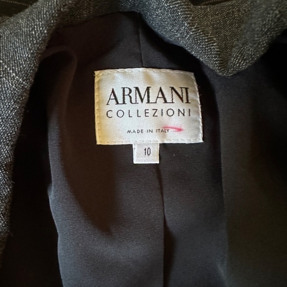 **ARAMANI COLLEZIONI* Gray Plaid Long Sleeve Blazer Suit Jacket Size 10 - Picture 6 of 7